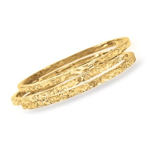Ross-Simons Italian 18kt Gold Over Sterling Jewelry Set: 3 Hammered Bangle Bracelets - 1 of 4