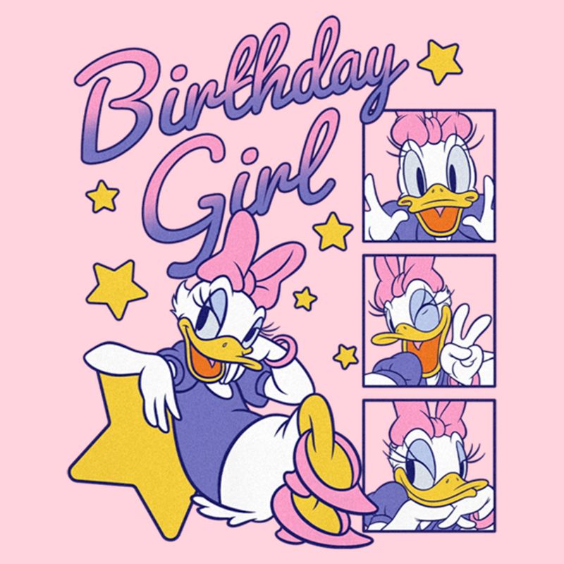 Junior's Mickey & Friends Daisy Duck Birthday Star Girl T-Shirt, 2 of 5