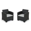 SKRAN Outdoor Faux Wicker Club Chairs with Waterproof Cushions for Backyard Porch Garden Poolside Balcony - 4 of 4