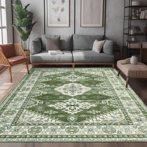 Rugs for Living Room Vintage Rug Medallion Pattern Distressed Non Slip Area Rug for Bedroom, Dining Room, Home Office - 1 of 4
