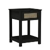 Galano Idiana 1-Drawer Nightstand with Laminated Rattan (23.2 in. H x 16.5 in. W x 15.4 in. D) in Oslo Oak, Black Oak - 3 of 4