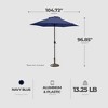Four Seasons Courtyard Brookfield 9 Foot Market Patio Table Umbrella with Aluminum Pole, for Outdoor Space, Garden, Deck, and Porch, Navy - 3 of 4