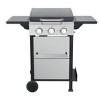 Dolonm 3-Burner Gas Grill w/Stainless Steel Plancha, 36,900BTU, Foldable Side Table & 6 Hooks - Enamel Grids (Black) - 2 of 4