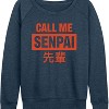 Women's - Instant Message - Call Me Senpai Lightweight French Terry Wide Neck Long Sleeve Shirt - 2 of 4