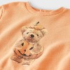 Baby 2pc Teddy Bear Halloween Pumpkin Pullover & Checkered Bottom Set - Orange - 3 of 4