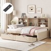 PAGED Bed Frame with Side Bookshelves, Twin Size Bed with Two Drawers and Built-in USB Port, Easy Assembly, Noise Free - 3 of 4