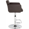 Studio 55D Trek Chrome Swivel Bar Stool 32 3/4" High Modern Adjustable Espresso Cushion with Backrest Footrest for Kitchen Counter Height Island Home - 3 of 4
