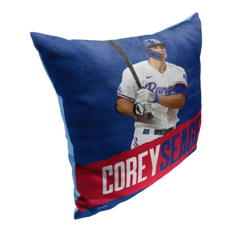 18&#34;x18&#34; MLB Texas Rangers 23 Corey Seager Player Printed Throw Decorative Pillow, 4 of 6