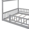 Kumasinova Solid Wood Twin/Full Bed Frame with Roof,Playhouse Style Floor Bed with Safety Rails,Twin/Full Size Bed Frame for Kids,Teens,Girls,Boys - 4 of 4
