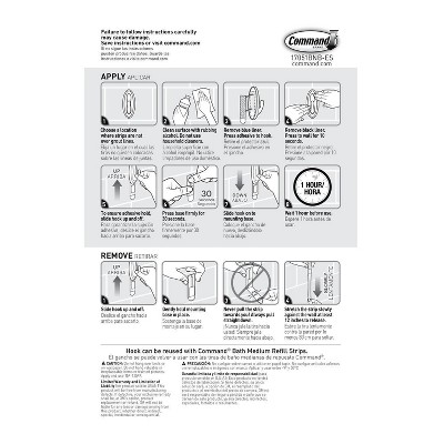 Medium Brushed Nickel Plastic Bath Hooks with Adhesive Strips