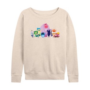 Women's - Inside Out 2 - Joy And Friends Lightweight French Terry Wide Neck Long Sleeve Shirt - 1 of 4