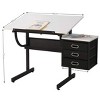NicBex Home Office Desks Standing Desk Adjustable Height Drafting Desk with Adjustable Desktop, 3 Storage Drawers and Chair for Study, White - 4 of 4