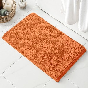 Home Mart Goods 24"x16" - Large Orange Soft Cozy Plush Chenille Bath Mat Bathroom Rug - 1 of 4