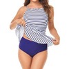 Womens Tankini 2024 Swimsuits for Women Tummy Control Criss Cross Back Tankini Two Piece Bathing Suit - 3 of 4