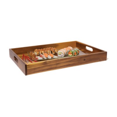 Acacia Large Serving Tray with Cutout Handles