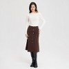 Women's Faux Leather Fit & Flare Midi A-Line Skirt - A New Day™ Black - 4 of 4