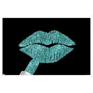 Trends International Tina Lavoie - Aqua Glitter Lipstick Framed Wall Poster Prints - 1 of 4