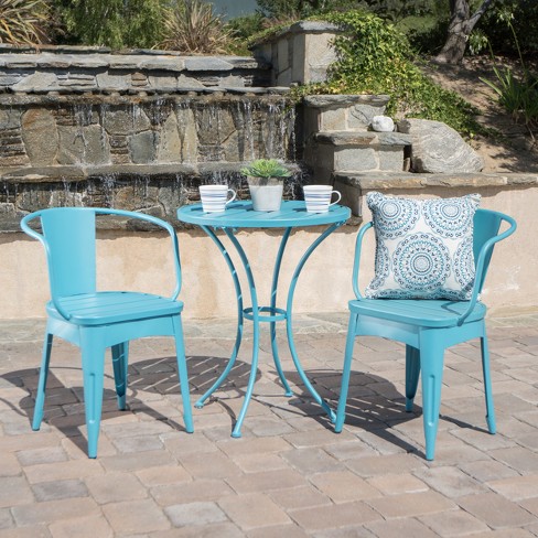 Wrought iron 3 piece outdoor online setting