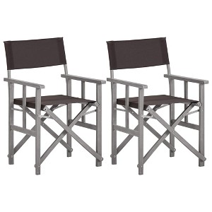 vidaXL Director's Chairs 2 pcs Solid Acacia Wood - 1 of 4