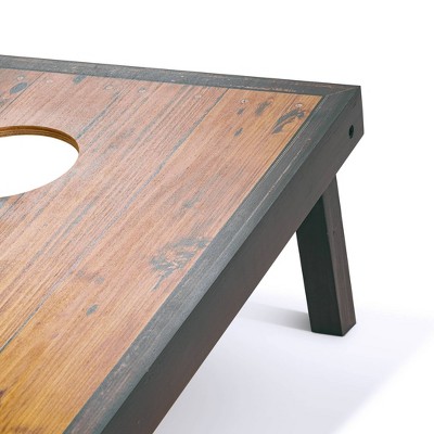 GoSports 4' x 2' Rustic Wood Cornhole Set with Bean Bags
