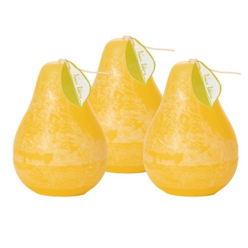 Pale Yellow Pear Candles - Set Of 3 : Target