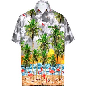 HAPPY BAY Mens Hawaiian Short Sleeve Button Down Shirt Men's Vacation Shirts Summer Beach Casual Tropical Shirts for Men Funny - 1 of 3