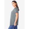 Roaman's Women's Plus Size Ultimate V Neck Tee - 4 of 4