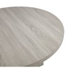 Timbria Transitional Round Dining Table with Cross Pedestal Base, Oak - 2 of 4