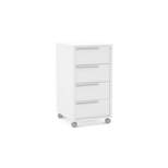 Maia 4 Drawer File Cabinet White - Polifurniture