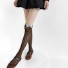 Anna-Kaci Women's Over-the-Knee Lace Top Patterned Knit Socks with Delicate Scalloped Trim - 3 of 4