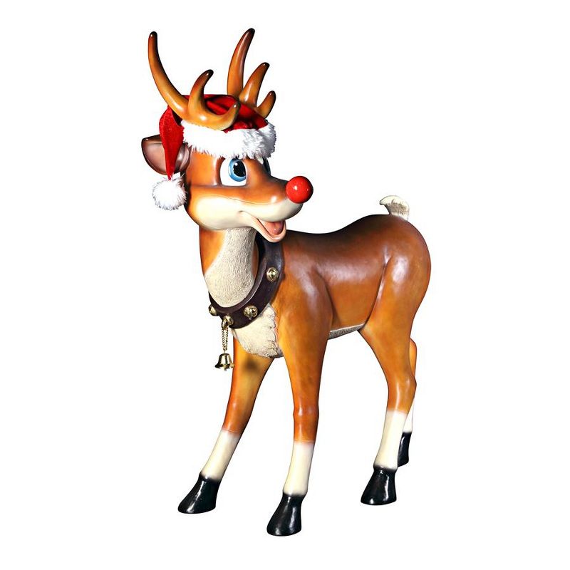 Design Toscano Santa's Red-Nosed Christmas Reindeer Statue: Standing Large, 1 of 3
