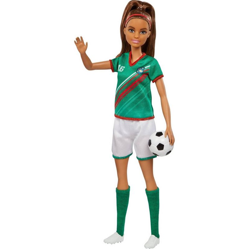 Barbie Soccer Doll - Green #16 Uniform, 3 of 7