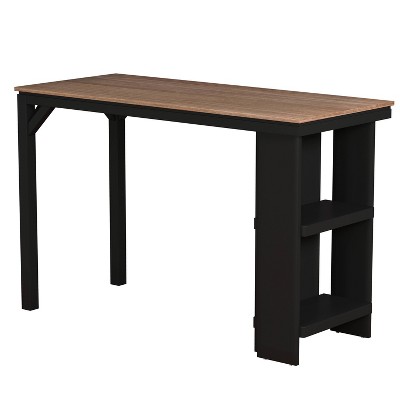 Knolle Park Wood Counter Height Table Black/Wire Brush Oak Finished Top - Hillsdale Furniture