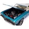 1969 Chevrolet Chevelle SS 396 Azure Turquoise Metallic w/White, White Vinyl Top & Interior 1/18 Diecast Model Car by Auto World - 3 of 4