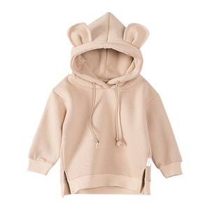 MyKids-Usa Baby Solid Color Animal Ear Patch Design Autumn Hoodie - 1 of 4