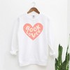 Simply Sage Market Women's Garment Dyed Graphic Sweatshirt Book Lover Heart - L - White - 2 of 2