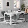 Okak Modern Large Executive Desk Office Computer Desk with Thick Metal Legs,Heavy Duty Business Conference Table for Office,Studio - 3 of 4