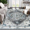 Washable Boho Area Rugs for Living Room Bedroom Vintage Persian Medallion Rug Non Slip Low Pile Carpet - 3 of 4