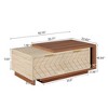HTUTWOO 42.13" Extendable Rectangle Coffee Table, Dual-Tone Walnut & Oak Cocktail Table with Sliding Tabletop, Multi-Functional Hidden Storage - 4 of 4