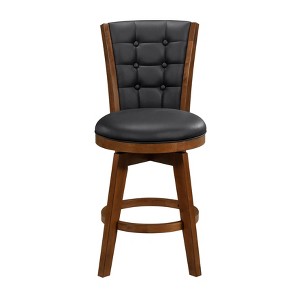 NicBex Dining Chairs Set of 2 Swivel Counter Height Chairs with Button-Tufted and Back Chestnut Finish Solid Wood for Kitchen,Brown - 1 of 4
