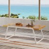 NicBex 70.75" Outdoor Dining Table,Rectangle  Patio Table with Modern Design for 4 to 6 Chairs,Outdoor Furniture,Teak - 2 of 4