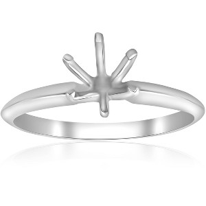 Pompeii3 Six Prong Solitaire Engagement Ring Setting 14K White Gold - 1 of 4