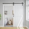 SMARTSTANDARD 80 & 96 in. Height White Interior Sliding Barn Door with Sliding Door Hardware Kit & Handle - Predrilled, Ready to Assemble, H-Paneled - 2 of 4