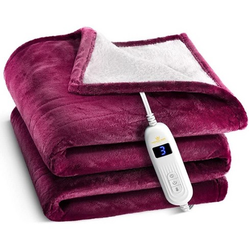 Heated Blanket With Hand Controller - Machine Washable Electric Blanket  With 10 Heating Settings And Auto Shut-off (red 50 X 60) - Medicakingusa :  Target