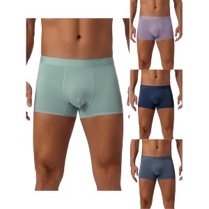 INSPIRE CHIC Men's 4 Pack Soft Elastic Waist Solid Color Basic Boxer Briefs - 1 of 4