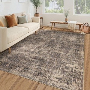 Washable Area Rug, Vintage Distressed Living Room Rug, Soft Foldable Accent Rug for Dining Room Bedroom - 1 of 4