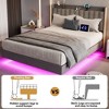 Nasitip Floating Bed Frame with LED Lights, Upholstered Platform Full Bed Frame, No Box Spring Needed - 2 of 4