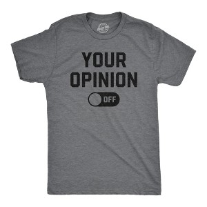 Mens Your Opinion Off T Shirt Funny Off Button Joke Tee For Guys - Crazy Dog Men's T Shirt - 1 of 4