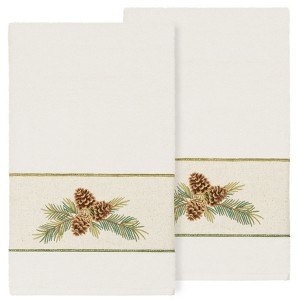 Linum Home Textiles 100% Turkish Cotton PIERRE Embellished Towel Set - 1 of 2