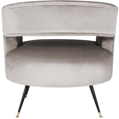 Hazelwood Velvet Barrel Accent Chair with Wood Frame